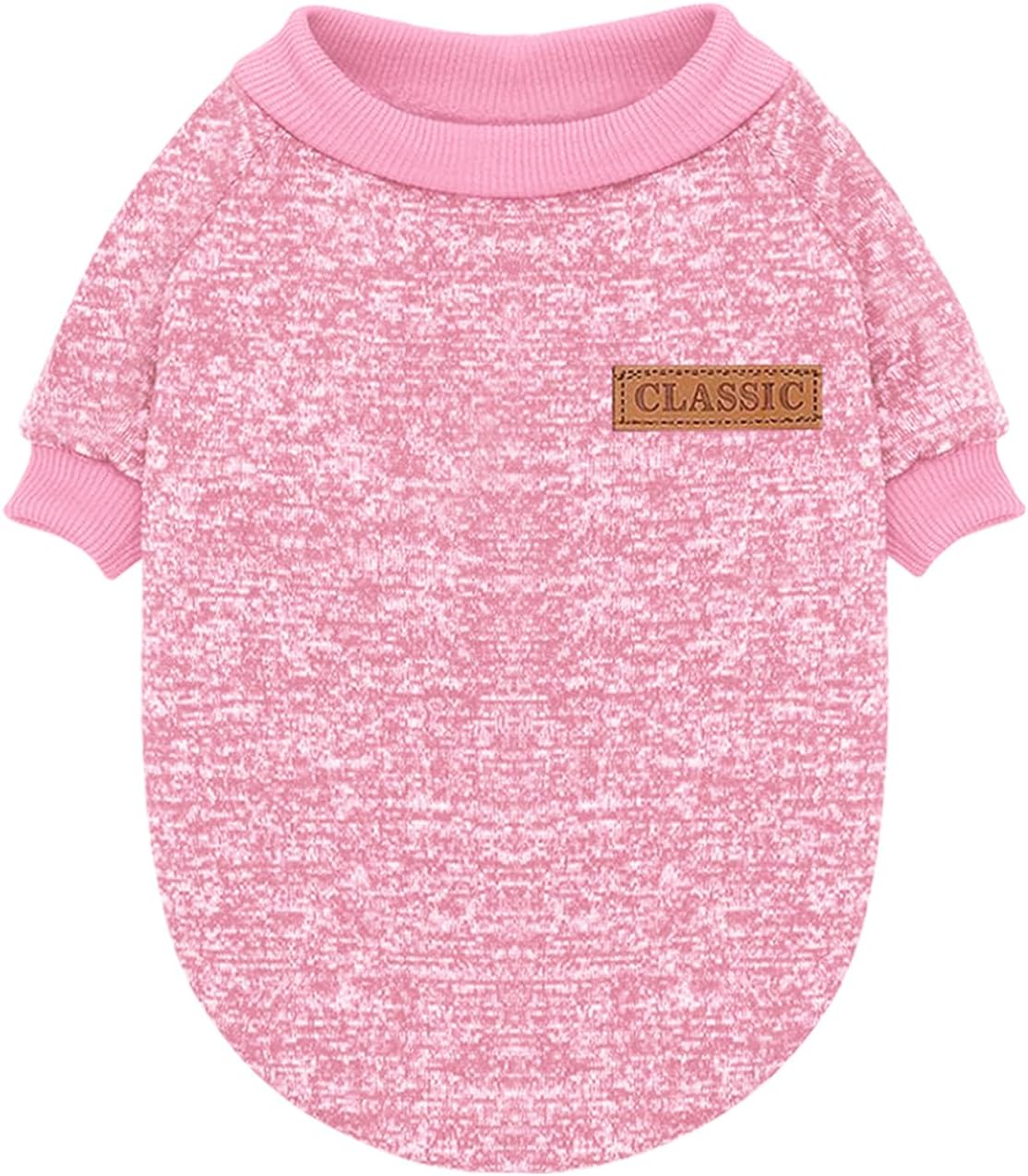 Idepet Pet Dog Classic Sweater, Fleece Coat for Small,Medium Dog,Warm Pet Dog Cat Clothes,Soft Puppy Customes 2 Color (S, Pink)