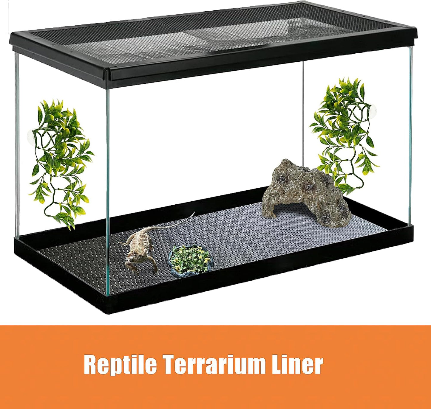 Bearded Dragon Tank Accessories, Reptile Terrarium Liner, Bearded Dragon Substrate Bedding for 40 Gallon 50 Gallon 75 Gallon Reptile Tank