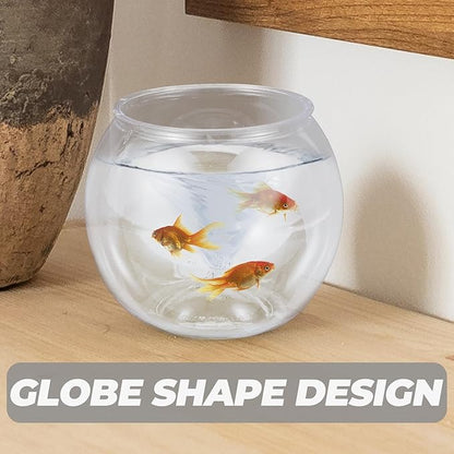 Mipcase Plastic Fish Bowl, Round Goldfish Tank Small Betta Fish Bowl Clear Fish Tank Bowl Desktop Goldfish Bowl for Home Decor