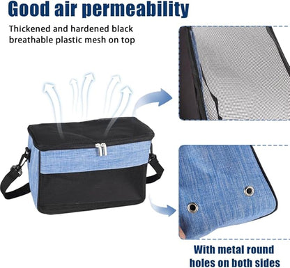 DONGKER Guinea Pig Travel Carrier Bag,Foldable Hamster Outgoing Shoulder Bag with Detachable Adjustable Shoulder Strap for Hamster Ferret Squirrel Chinchilla Rabbit