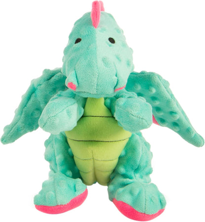 goDog Dragons Squeaky Plush Dog Toy with Chew Guard Technology, Durable Fabric & Squeaker for Active Play, Seafoam, Large