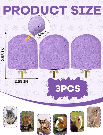 Lava Ledges for Rats 3 Pack Hamster Climbing Ledge Platform Pumice Ledge Shelf Pet Chewing Grinding Toys Small Animals Cage Accessories for Mouse Guinea Pig Gerbil Purple