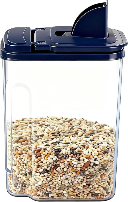 3L/100oz Bird Seed Storage Container,Bird Food Container with Pour Spout,Bird Seed Dispenser,Holds up to 3~4Lbs-Easy Grip and Fill Bird Feeders-Ideal for Storing Sunflower Seed