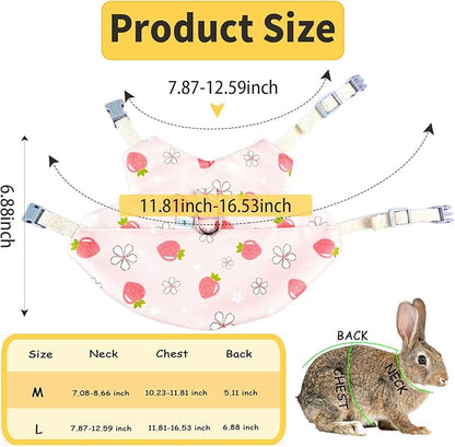 2-Pack Small Pet Harness & Leash Set – Soft, Adjustable Vest for Rabbits, Kittens, Squirrels & More (Pink, L)