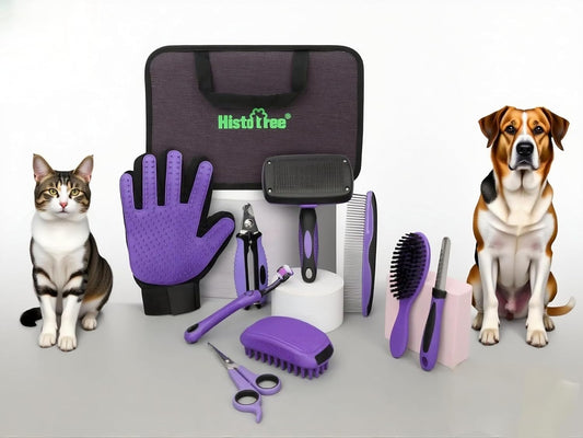 Pet Grooming Tools Kit-9 Packs Dog Cat Grooming Kit Dog Cat Grooming Supplies Dog Cat Brush Set Dog Nail Clippers and Cat Trimming Tools for Short and Long Hair Dog Cat Grooming