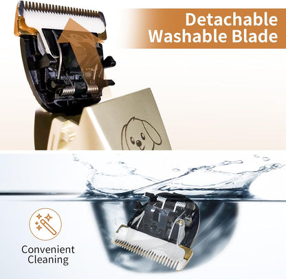 Dog Grooming Clippers, Low Noise, 2-Speed Quiet Dog Grooming Kit Rechargeable Cordless Pet Hair Clipper Trimmer Shaver for Small and Large Dogs Cats Animals