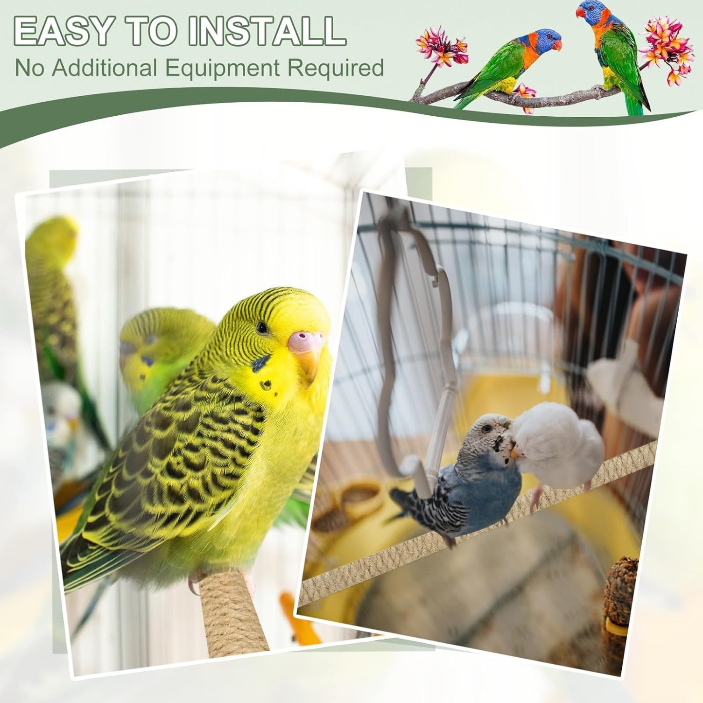 Parrot Perch, Wooden Parrot Perch Stand Toy, Paw Grinding Stick, Bird Cage Accessories, 3 Sizes (Wood Color, 3 Pcs) Birds Toys Intended for Cage/Parakeets/Conure/Budgie