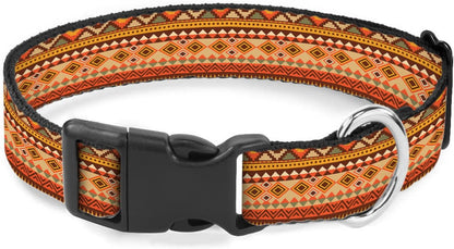 Brown Bohemian Aztec Pattern Dog Collar Cat Big Neck Collars Soft for Small Extra Large Heavy Duty Pet Dogs