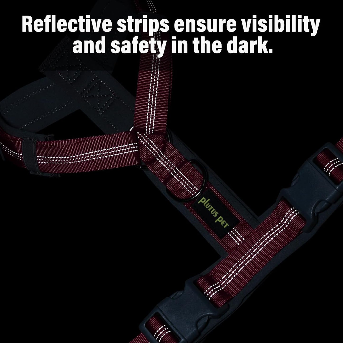 Plutus Pet No Pull Dog Harness, Adjustable Nylon Harness with Soft Padding, Reflective and Heavy Duty Dog Harness for Small, Medium, Large Dogs(Hot Pink, S)