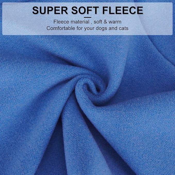 Small Dogs Fleece Dog Sweatshirt - Cold Weather Hoodies Spring Soft Vest Thickening Warm Cat Sweater Puppy Clothes Sweater Winter Sweatshirt Pet Pajamas for Small Dog Cat Puppy (Large, Sky Blue)