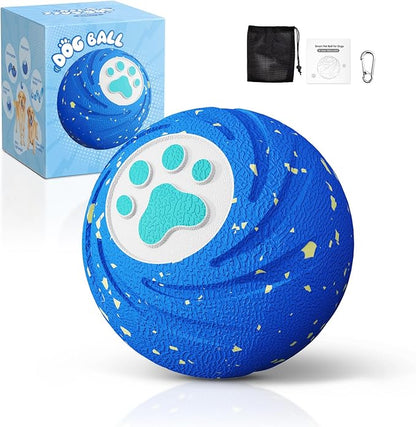 Interactive Dog Ball for Large Dogs - Dog Toys for Aggressive Chewers to Keep Them Busy, Durable E-TPU Material, 3 Play Modes Automatic Dog Balls for Medium and Large Dogs, Indoor & Outdoor (Blue)