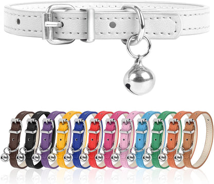 XS Dog Collar for Teacup Adjustable Teacup Dog Collar for Small Medium Large Dogs 3/8 inch Width (White, XS)