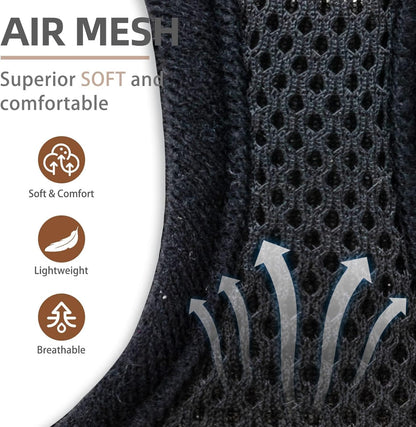 PUPTECK Adjustable Dog Harness Collar and Leash Set Step in No Pull Pet Harness for Small Medium Dogs Puppy and Cats Outdoor Walking Running, Soft Mesh Padded Reflective Vest Harnesses, Solid Black XL