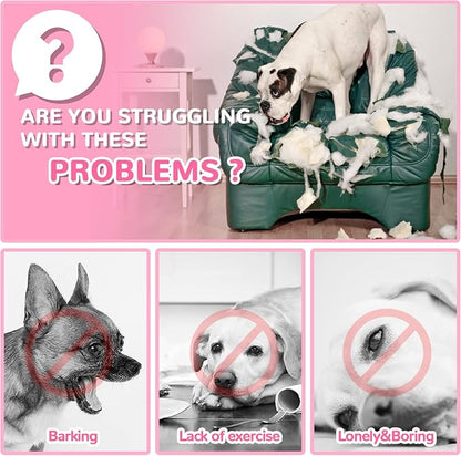 Dog Toys for Aggressive Chewers Large Breed, for German Shepherd, Indestructible Interactive Treat Dog Toys for Large Medium Breeds, Food Grade & Tough Rubber, Fun to Chew, Chase and Fetch (Pink)