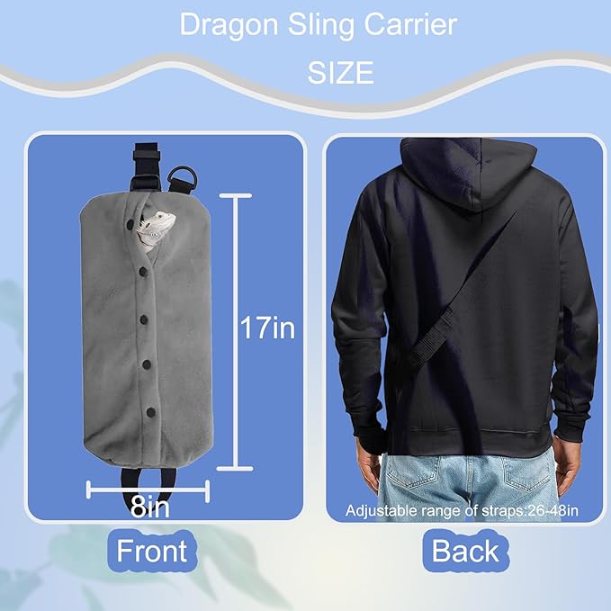 Bearded Dragon Carrier Set, Reptile Carrier Kit Includes Bearded Leash, Shark Costume, Bearded Dragon Harness Vest with Costume for Small Pets Travel