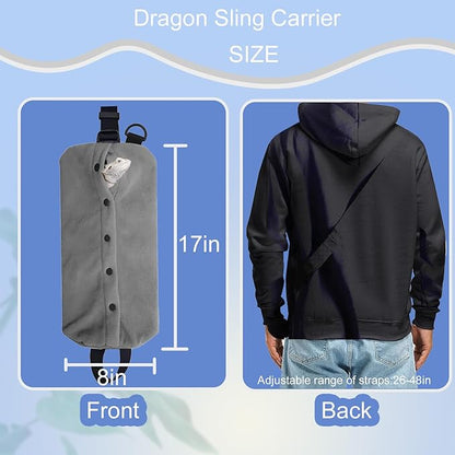 Bearded Dragon Carrier Set, Reptile Carrier Kit Includes Bearded Leash, Shark Costume, Bearded Dragon Harness Vest with Costume for Small Pets Travel