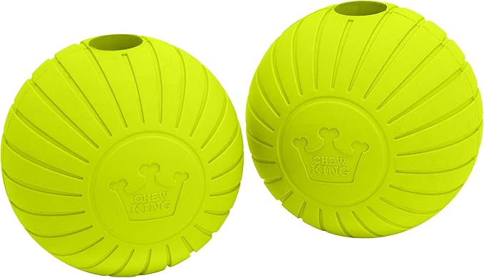 Chew King Supreme Rubber Fetch Balls - Extremely Durable Natural Rubber Toy, 2.5 inch, Yellow (CM-10066-CS01), 2.5" (Medium)