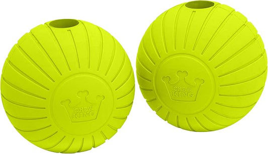 Chew King Supreme Rubber Fetch Balls - Extremely Durable Natural Rubber Toy, 2.5 inch, Yellow (CM-10066-CS01), 2.5" (Medium)