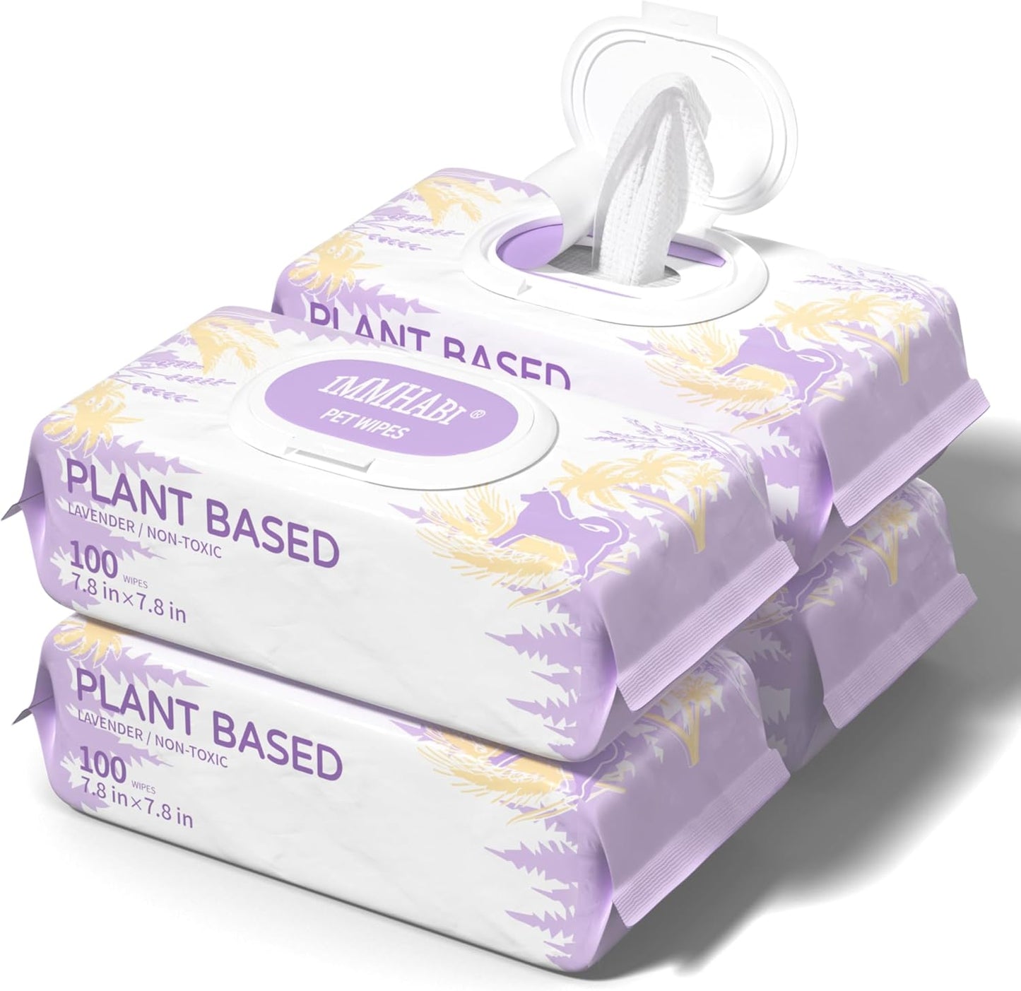 400 PCS Dog Wipes for Paws and Butt Hypoallergenic Pets Cleansing & Deodorizing Anal Gland Hygienic Puppy Wipes for Dogs Face and Body Wipes Cleaning Fur Doggie Wipes Doggy Wipes (Lavender)
