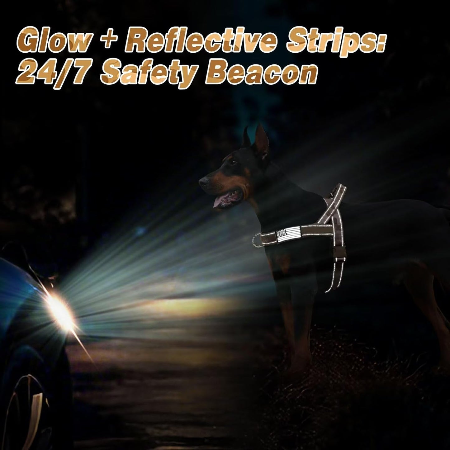 Forestpaw No Pull Dog Harness with Large Handle,Slip on Reflective Vest with Quick Release Buckle,Comfortable Flannel Lining for Medium Large Dogs Walking Training (Includes 3 Patches),Brown Camo L