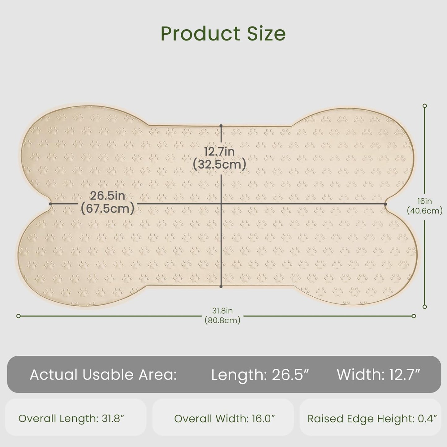 Dog Food Mat Anti-Slip Silicone Dog Bowl Mat Thicker Pet Placemat Waterproof Cat Feeder Pad with Raised Edge Puppy Kitten Feeding Mats Suitable Small Medium-Sized Dogs Cats Eating Tray