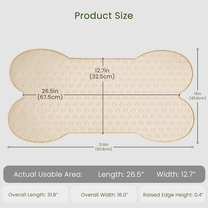 Dog Food Mat Anti-Slip Silicone Dog Bowl Mat Thicker Pet Placemat Waterproof Cat Feeder Pad with Raised Edge Puppy Kitten Feeding Mats Suitable Small Medium-Sized Dogs Cats Eating Tray