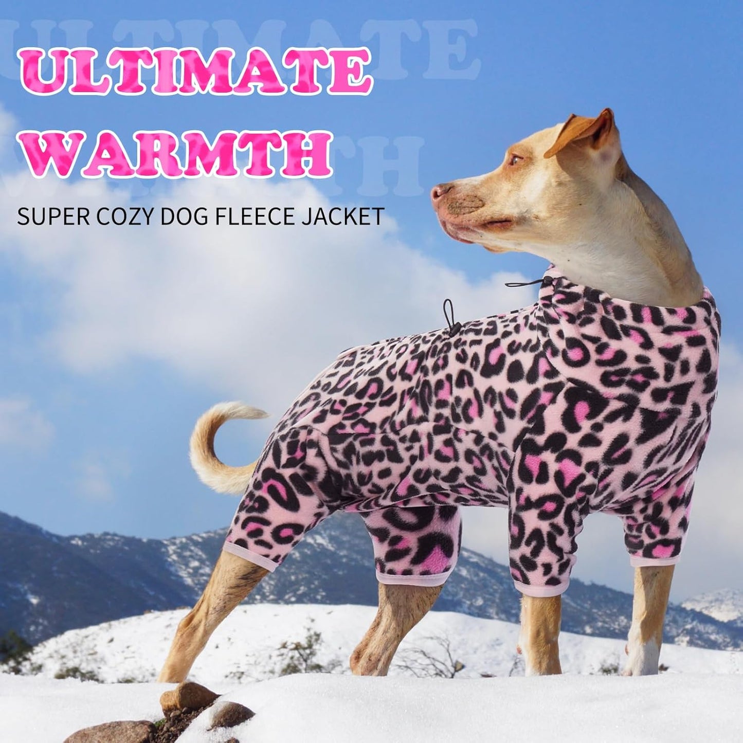ROZKITCH Camo Winter Dog Coat, Pet Windproof Warm Cold Weather Jacket Vest with Luminous Zipper, Jumpsuit Apparel Outfit Clothes for Small Medium Large Dog L-Pink XL