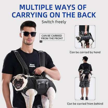 Dog Backpack Carrier for Dogs,Dog Lift Harness,Adjustable Padded Breathable Straps for Dogs, Disabled, Joint Injuries, Arthritis,L