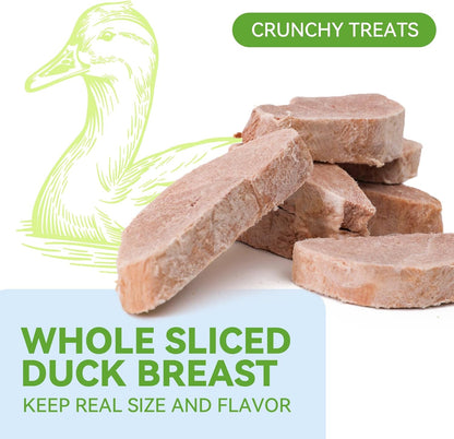 OPET Freeze Dried Duck Cat Treats, Single Ingredient Grain Free High Protein Pet Food for Cats and Dogs, Healthy Training Snacks，Freeze Dried Duck Breast Sliced Fillets (Duck Breast, 1.48 Ounce)
