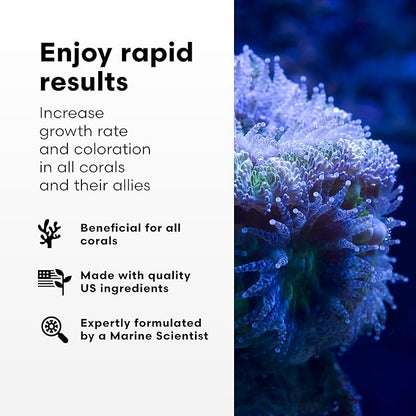 Brightwell Aquatics CoralAmino - Complex of Amino Acids for Corals - Coral food for Aquarium Coral Growth - Saltwater Aquarium Treatments, 2.02 fl oz