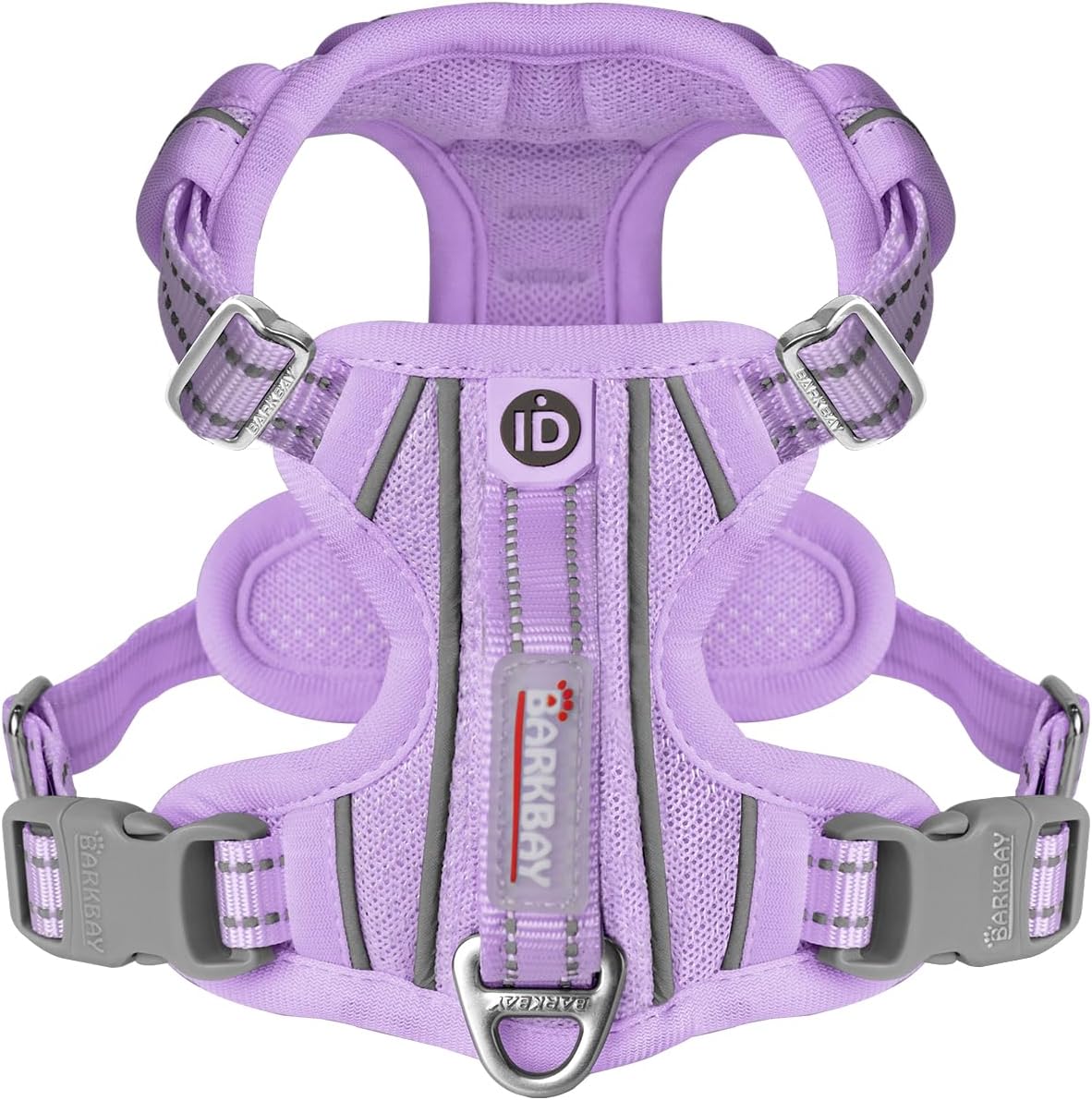 BARKBAY Dog Harness No Pull with ID Tag Pocket - Heavy Duty, Reflective, Easy Control for Small Dogs(Violet Purple,S)