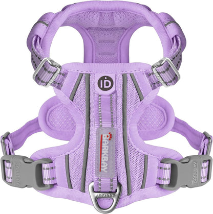 BARKBAY Dog Harness No Pull with ID Tag Pocket - Heavy Duty, Reflective, Easy Control for Small Dogs(Violet Purple,S)