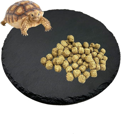 Tfwadmx Reptile Basking Platform,7.8IN Tortoise Rock Slate Plate Feeding Food Bowl Dish Turtle Bathing Resting Terrace for Lizard Bearded Dragon Chameleon Gecko Snake Frog Newt