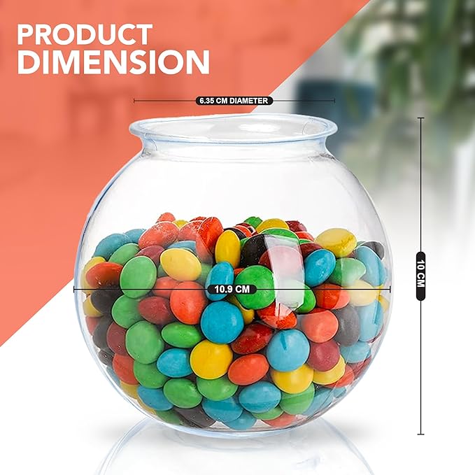 Fish Bowls For Drinks - 6 Pack - 16 Oz - BPA-Free Small Plastic Ivy Bowls For Crafts, Mini Fish Bowls Unbreakable, Candy Dishes for Party Centerpieces, Carnival Fishing, Home Decor…