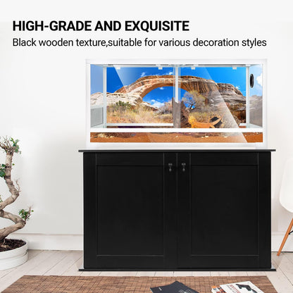 REPTI ZOO Reptile Aquarium Terrarium Wooden Stand and Cabinet with Adjustable Shelf for 48L x 18W inch Amphibian/Fish Sea Salt Water Tank Terrarium(Cabinet Only)
