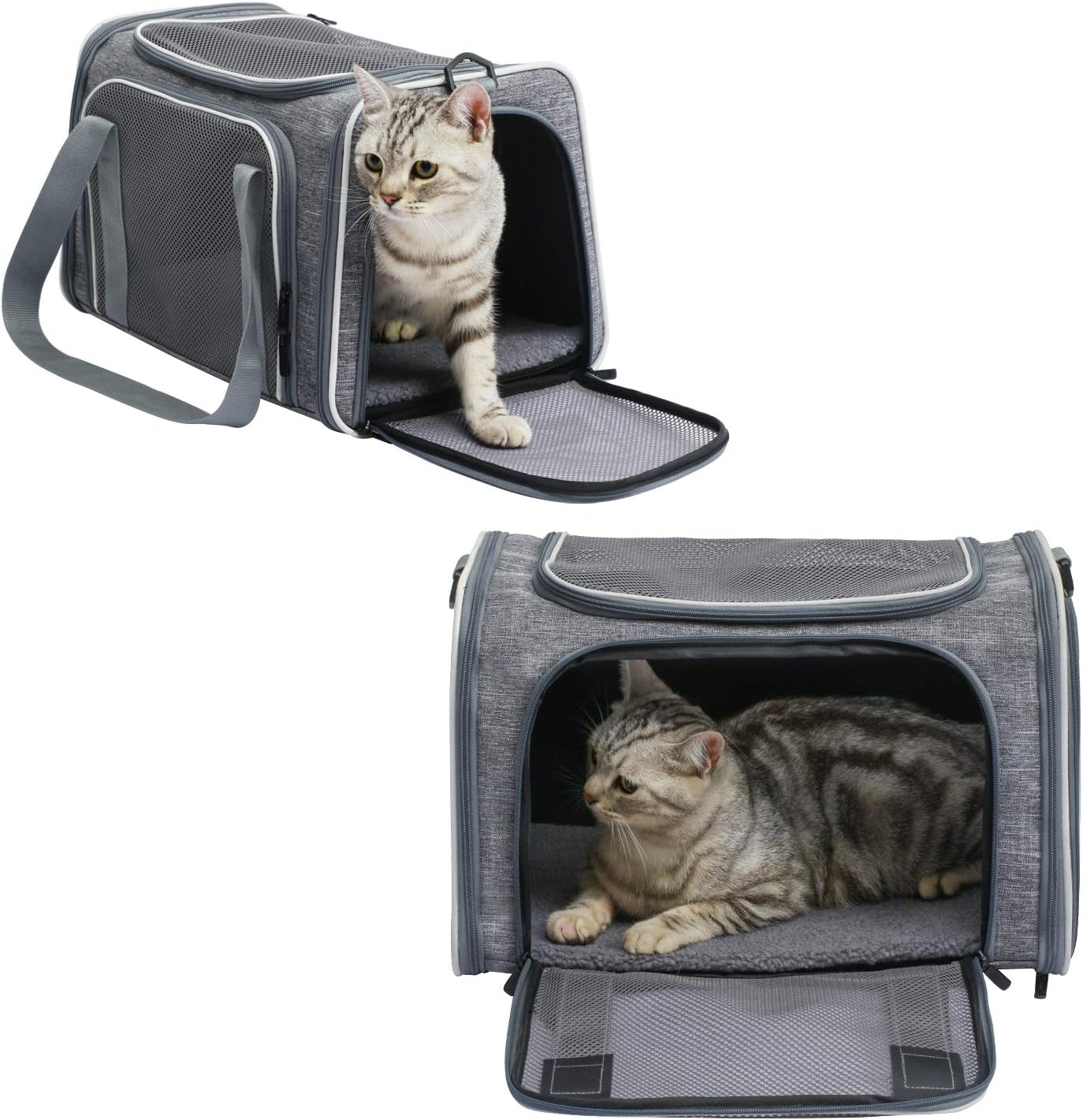 Cat Carrier - Portable Foldable Dog Pet Carrier, Soft-Sided Pet Bag up to 15 Lbs, Airline Approved Travel Puppy Carrier