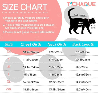 T'CHAQUE Cat Pajamas - Soft Cat Clothes& Shirts & Pajamas with Sleeves, Stretchy Sweater, Pullover Kitten Clothes, Blue, X-Small