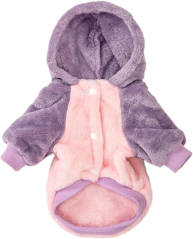 FabriCastle Dog Hooded Sweater, Dog Clothes for XXS XS Small Dogs Girl & Cats, Soft and Warm Pet Coat, Winter Pet Jacket, Doggy Apparel Costumes, Puppy Outfits Snap On Hoodies (Pink Body, Medium)