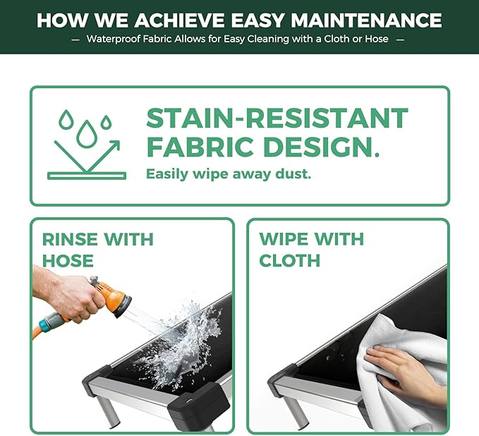 FXW TitanNest Chew-Proof Elevated Dog Bed, Raised Cot for Indoor/Outdoor/Camping Use, Durable & Washable Padded Pet Bed for Extra-Large Dogs, 56.0" L x 31.0" W x 7.3" H, Black