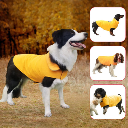 Fleece Dog Coat Pet Jacket Reflective for Cold Weather for Extra Large to Small Pets(Yellow,XL)