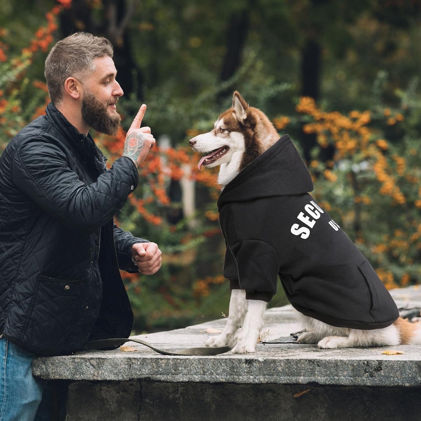 Dog Sweaters for Large Dogs Security Hoodie Warm Cozy Brushed Fleece Interior Clothes Sweatshirt with Pocket Dog Hoodie for Large Dogs(XL)