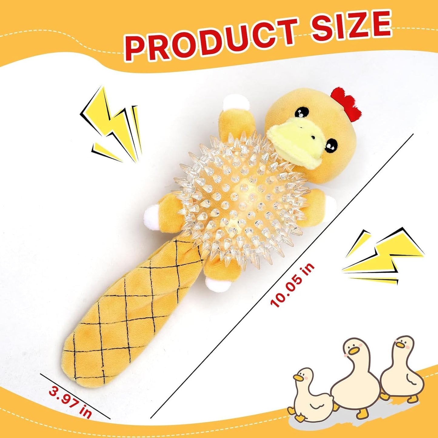 Squeaky Plush Dog Toys,Squeaky Dog Toys forMedium Dogs, Small Dogs, Durable Puppy Teething Toys Plush Duck Dog Toy to Keep Them Busy