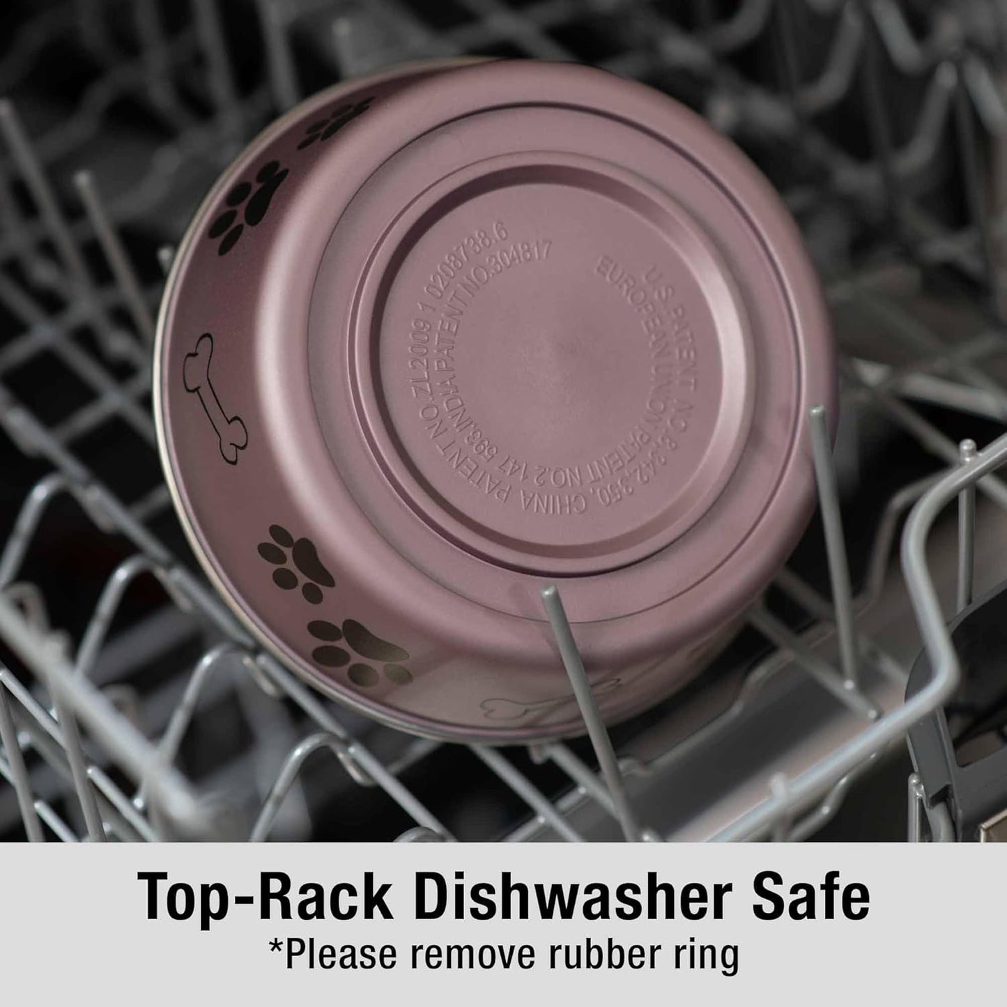 Loving Pets Bella Dog Bowls- Stainless Steel Dog & Cat Bowls - Spill Proof Dog Food Bowl, Cat Bowl, Puppy Essentials & Pet Supplies Great for Home & Travel (Medium 20-35 lbs, Grape)