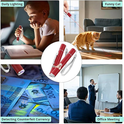 TBTeek Cat Toys for Indoor Cats, 2 Pieces, Rechargeable, 7 Adjustable Patterns, Interactive Kitten Pet Dog Chase Toy for Cats Fun Playing Exercise（Red）