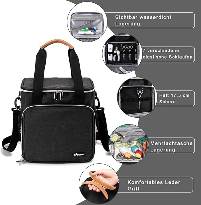 Pet Grooming Bag, Dog Grooming Supplies Organizer Tote Bag, Perfect for Pet Grooming Tool Kit Accessories-Black