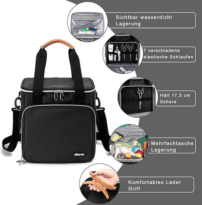 Pet Grooming Bag, Dog Grooming Supplies Organizer Tote Bag, Perfect for Pet Grooming Tool Kit Accessories-Black