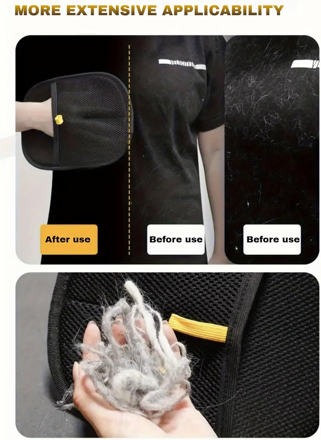 Pet Hair Removal Glove for Cats and Dogs, 2025 New Upgrade Efficient Grooming Gloves for Pet Hair, Electrostatic Cat Grooming Gloves for Hair Removal, Reusable Pet Hair Remover Glove