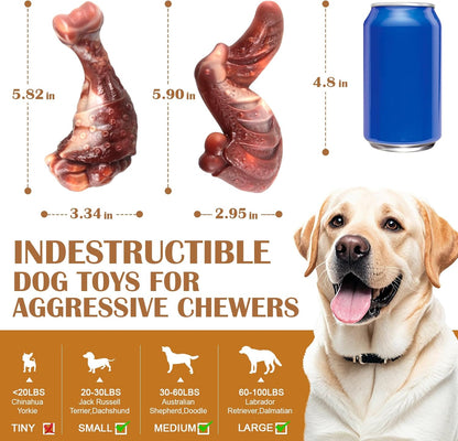 Dog Chew Toys for Aggressive Chewers: 2 Pack Indestructible &ToughToys for Aggressive Chewers-Dog Bones Nylon Toys for Small, Medium, Large Breeds-Super Chewer Toys to Keep Them Busy