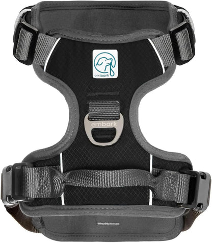 Embark Adventure Dog Harness, Reflective Trim No Pull Dog Harness for Large Dogs - Military Grade Nylon, Front Clip with Gel Lined Handle. Soft & Padded Puppy for Any Breed