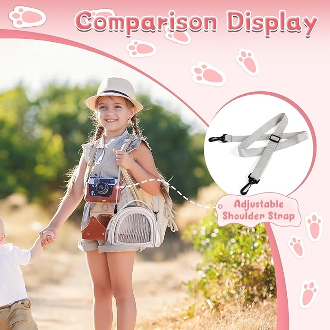 YUDODO Hamster Carrier Guinea Pig Carrier Bag Small Animal Sugar Glider Pouch Gerbil Hedgehog Portable Travel Carrier Outdoor Hangbag Flying Squirrel Rat Carrier Grey